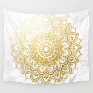 Genoegen Gold Tapestry Marmeren Muur Opknoping Strand Gooien Tapijt Deken Camping Tent Reizen Slapen Pad Tapijt