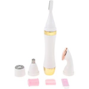 Pijnloos Reizen Draagbare Snoerloze Elektrische Wenkbrauw Lip Chin Cheek Hair Remover Trimmer Shaper Set Battery Operated
