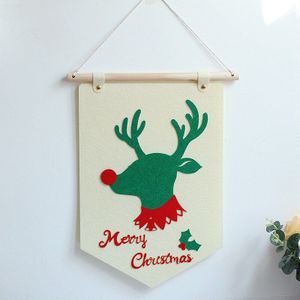 Kerst Jaar Wanddecoratie Vlag Vilt Doek Herten Kerstman Vilt Doek Opknoping Decoratie