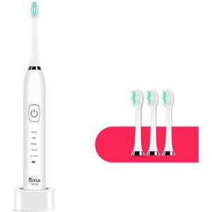 Professionele Sonic Elektrische Tandenborstel Oplaadbare IPX7 Waterdicht Tandenborstel Voor Volwassen Oral Care Met 4 Opzetborstels Nozzle