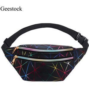 Geestock Holografische Taille Tassen Voor Vrouwen Banaan Vrouwelijke Fanny Pack Hip Heuptas Geometrische Mode Taille Packs Borst Tassen