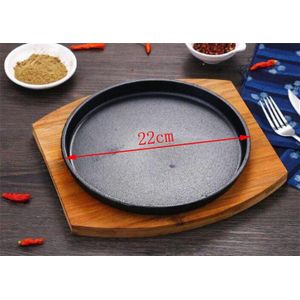 Ronde Huishouden Ijzeren Plaat Plaat Koreaanse Barbecue Pan Gebakken Steak Plaat Non Stick Gietijzeren Barbecue Plaat Steak Plaat Cast ijzer