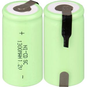 2 ~ 16PCS sub c sc oplaadbare batterij nicd 1.2 v batterij 1300mAh ni cd oplaadbare batterijen 1.2 v groen