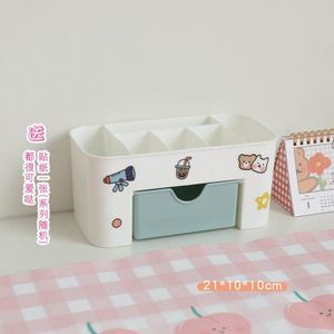 Plastic Make Organizer Make Borstel Opbergdoos Met Lade Wattenstaafje Opslag Case Escritori Organizador De Maquillaje