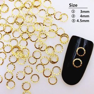 100 stks/zak 3D Nail Art Decorarion Metalen Legering Japanse Goud Zilver Mini Stud Klinknagel Kawaii Holle Cirkel DIY Nail accessoires