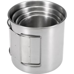 1000Ml Camping Titanium Pan Ultralight Titanium Koekenpan Kom Water Cup Outdoor Servies Kookgerei Gebruiksvoorwerpen Picknick Koekenpan