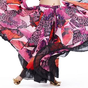 720 Graden Luxe Vlinder Print Vrouwen Buikdans Rok Kant Bohemian Gypsy Vrouwelijke Spaanse Flamenco Rok Dansen Kostuums