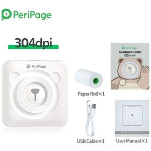 304Dpi Peripage A6 Label Printer High Definition Printing Thermische Mini Printer 2 &quot;Foto Factuur Printer Voor Android En iphone