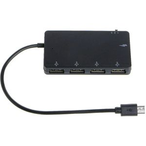 Micro Usb Otg 4 Port Hub Power Adapter Opladen Kabel Voor Smartphone Tablet