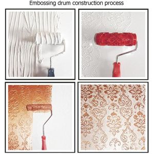 Creatieve 7Inch Graan Patroon Verf Rubber Roller Voor Home Office Shop Wanddecoratie Verf Gereedschap Wanddecoratie Verf Gereedschap