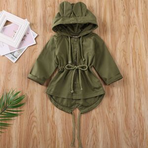 Peuter Kids Baby Meisjes Trenchcoat 3D Oor Hoodies Jas Windjack Bovenkleding Voor Kid Meisje 1-5Years