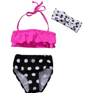 Zomer Kids Baby Meisjes Stip Bikini Badmode Badpak Badpak Zwemmen Kleding 3 STKS