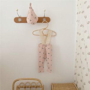 2022 Koreaanse Baby Kant Jarretel Overalls Katoen Elasticiteit Skinny Broek En Hoeden Set Voor Baby Jongens Meisjes Lente Kleding Pp le