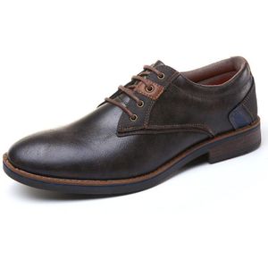 Klassieke Bruine Jurk Schoenen Mannen Mode Lace Up Ronde Neus Lederen Business Formele Schoenen Britse Stijl Mannen Derby schoen