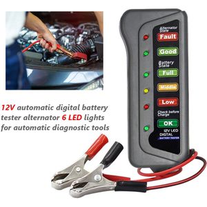 12V Auto Digital Battery Tester Alternator 6 LED Light for Auto Diagnostic Tool Car Tire Pressure Monitor Sensor Test Accessory