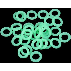 30 Stks/pak Nachtzicht Lichtgevende Ring Ronde Multi-Functionele Tenten Accessoires Groene Kleur Camping Nail