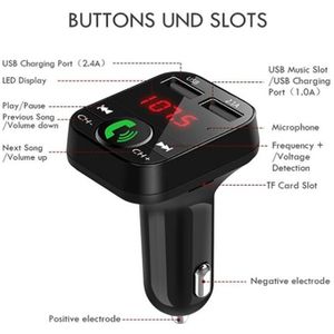 8*5*3.7 Cm Auto MP3 Speler Car Kit Handsfree Bluetooth Draadloze Fm-zender Lcd MP3 Speler Usb lader