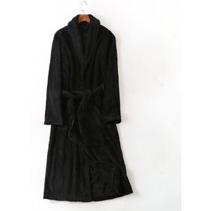 Zwarte man badjas man coral fleece winter gewaad homewear