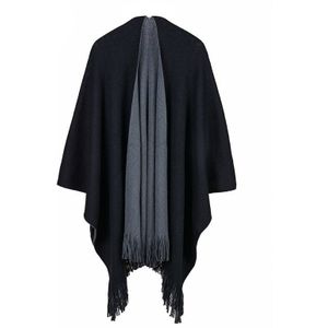 FXAASS Herfst/Winter Sjaal Effen Poncho Vrouwen Sjaal Stola Luxe ACRYL Sjaals Warme Double side