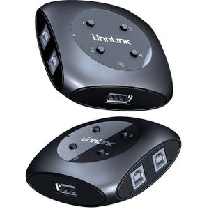 Unnlink 4 Poorten USB2.0 Schakelaar Sneltoets Selector 4 Pc Computer Sharing Usb Apparaat Switcher Box Voor U Disk Scanner Printer muis