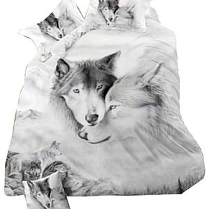 Adeeing 3D Dubbele Wolf Printing Thema Bed Set Dekbedovertrek Kussenslopen Housewarming Decoratie 2 Stuks/3 Pcs