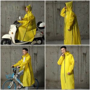 Eva Regenjas Vrouwen/Mannen Rits Hooded Poncho Motorfiets Regenkleding Lange Stijl Wandelen Poncho Milieu Regen Jas