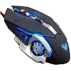 Aula S20 Usb Bedrade Gaming Muis Programmeerbare 2400Dpi Optische Ergonomische Muis Met 4-Kleur Ademhaling Licht Voor Pc laptop