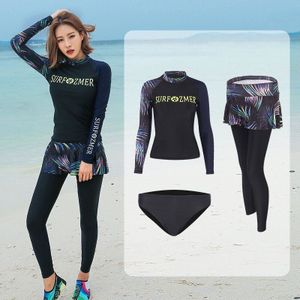 3 stks/set Rash Guard voor Mannen Vrouwen Lycra Full Body Duiken Suit Lycra Wetsuit Lange Mouwen Top & Botttom Sufing snorkelen Zwemmen