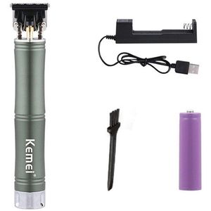 Kemei Elektrische Tondeuse Led Oplaadbare 0Mm Kaalhoofdige Tondeuse Multifunctionele Cordless Mannen Kapper Snijmachine 40G