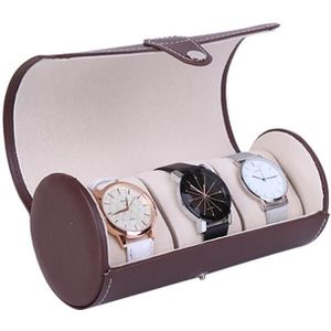 Zwart PU Leer Roll Reizen Horloge Box Houder Organizer Armband Storage Case 3 Grid Voor Horloges Of Armbanden Houder