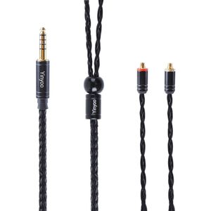 Yinyoo 16 Core Verzilverd Kabel 2.5/3.5/4.4Mm Gebalanceerde Kabel Met Mmcx/2pin/Qdc connector KZZS10 Pro AS10 Blon Bl-03 Bl-05