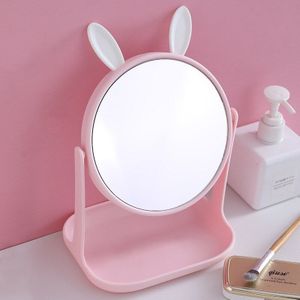Opvouwbare Make-Up Spiegel Zonder Licht Geen Led Spiegel Prinses Spiegel Leuke Konijnenoren Tafel Desk Cosmetische Spiegel Spiegel