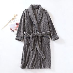 July&#39;s Lied Japanse Kimono Paar Winter Gewaad Fluwelen Dikke Warme Pyjama Mannen Gewaden Flanel Vrouw Nachtjapon Homewear