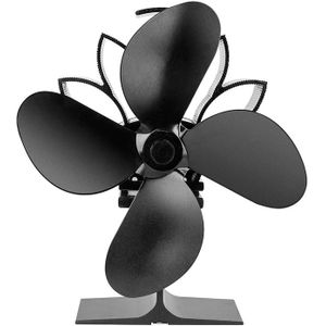 4 Blade Houtkachel Fan Warmte Aangedreven Haard Ventilator Met Magnetische Thermometer Voor Hout Log Brander