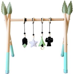 1Set Nordic Stijl Baby Gym Spelen Kwekerij Zintuiglijke Ring-Pull Speelgoed Houten Frame Baby Kamer Peuter Kledingrek Kinderkamer Decor