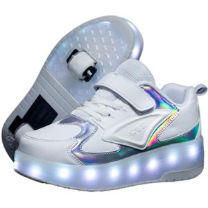 Skateschoenen - Lichtgevende Roller Sneakers - Usb Oplaadbare - Voor Kinderen - Met Dubbele Wielen