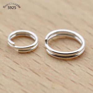 10 Stuks Echte Pure Solid 925 Sterling Zilveren Dubbele Open Jump Rings Split Ring Voor Maken Sleutelhangers Sieraden Bevindingen accessoires