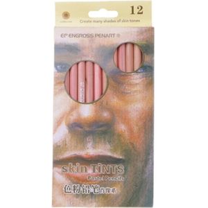 12Pcs Professionele Zachte Pastel Potloden Hout Huid Tint Pastel Kleurpotlood