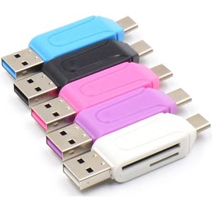 2 In 1 Usb 3.0Type C/Usb/Micro Usb Sd Tf Geheugenkaartlezer Otg Adapter