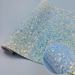 Glitter Pvc Holografische Iriserende Rainbow Mirrored Lederen Tas Jurk Pu Leer Stof Craft Doek Diy Materiaal A4 22*30cm