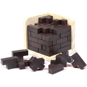 Houten Speelgoed 3D Iq Puzzels Puzzel Tetris Game Vinger Oefening Ecompression Speelgoed Vroeg Leren Onderwijs Speelgoed Voor Volwassenen/Kinderen