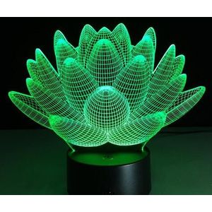 Lotus Bloem 3D USB LED Nachtlampje Kleuren Veranderende Kerstverlichting Touch Knop Kids Living Slaapkamer Verlichting Lampen Luminarias