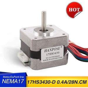 Nema17 Stappenmotor 42Bygh 0.4A 4-Lood 28N.CM 17HS3430 42 Serie Motor Voor 3D Printer Monitor apparatuur
