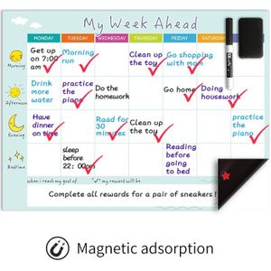 Magnetische Wekelijkse Planner Whiteboard Kalender Koelkastmagneet Muur Art Sticker Dagelijkse Schema Familie Organiseren Te Doen Lijst Speelgoed