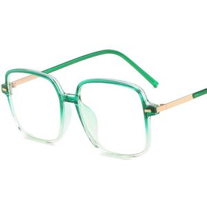 Elbru Anti-Blauw Licht TR90 Frame Optische Brillen Grote Vierkante Zachte Brilmontuur Mode Bijziend Frame Vlakte Bril Unisex