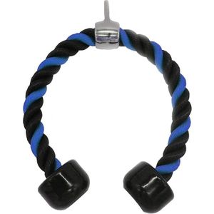 27.5 Inch Kabel Touw Attachment Zwart En Blauw Nylon Gevlochten Tricep Rope Druk Kabel Triceps Pushdown