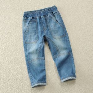 Lente En Herfst Kinderen Kleding Mode Hoge Taille Jeans Broek Baby Jongens Losse Rechte Broek Maat 90 ~ 160 C27