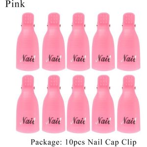 10 Pc Plastic Nail Art Soak Off Clips Cap Gel Nagellak Remover Clips Nail Ontvetter Cleaner Manicure Nail tool LAND136