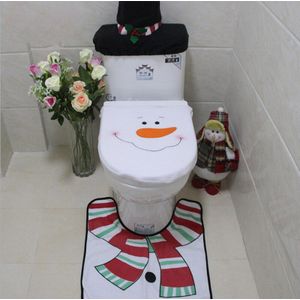 3 stks/set Kerstman Elanden Chriastmas Badkamer Decoratie Toilet Seat Cover Voet Pad Radiator Cap Cover Papertowel Cover