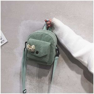 Sw Zwart/Beige/Groen Funny Corduroy Mini Handtas Schoudertas Koreaanse Leuke Meisje Vrouwen Messenger Bags